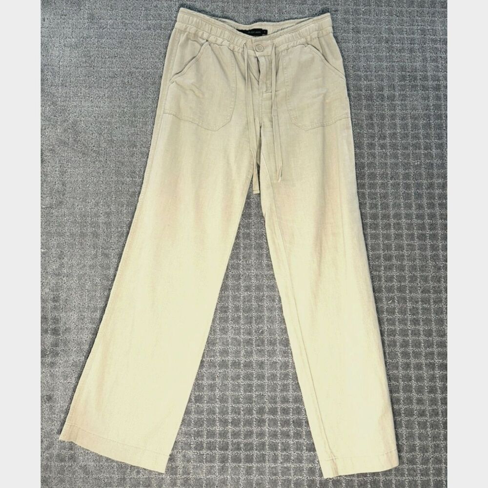 Calvin Klein Jeans size 6 Khaki Taupe Beige Drawstring waist 32" X 32" inseam